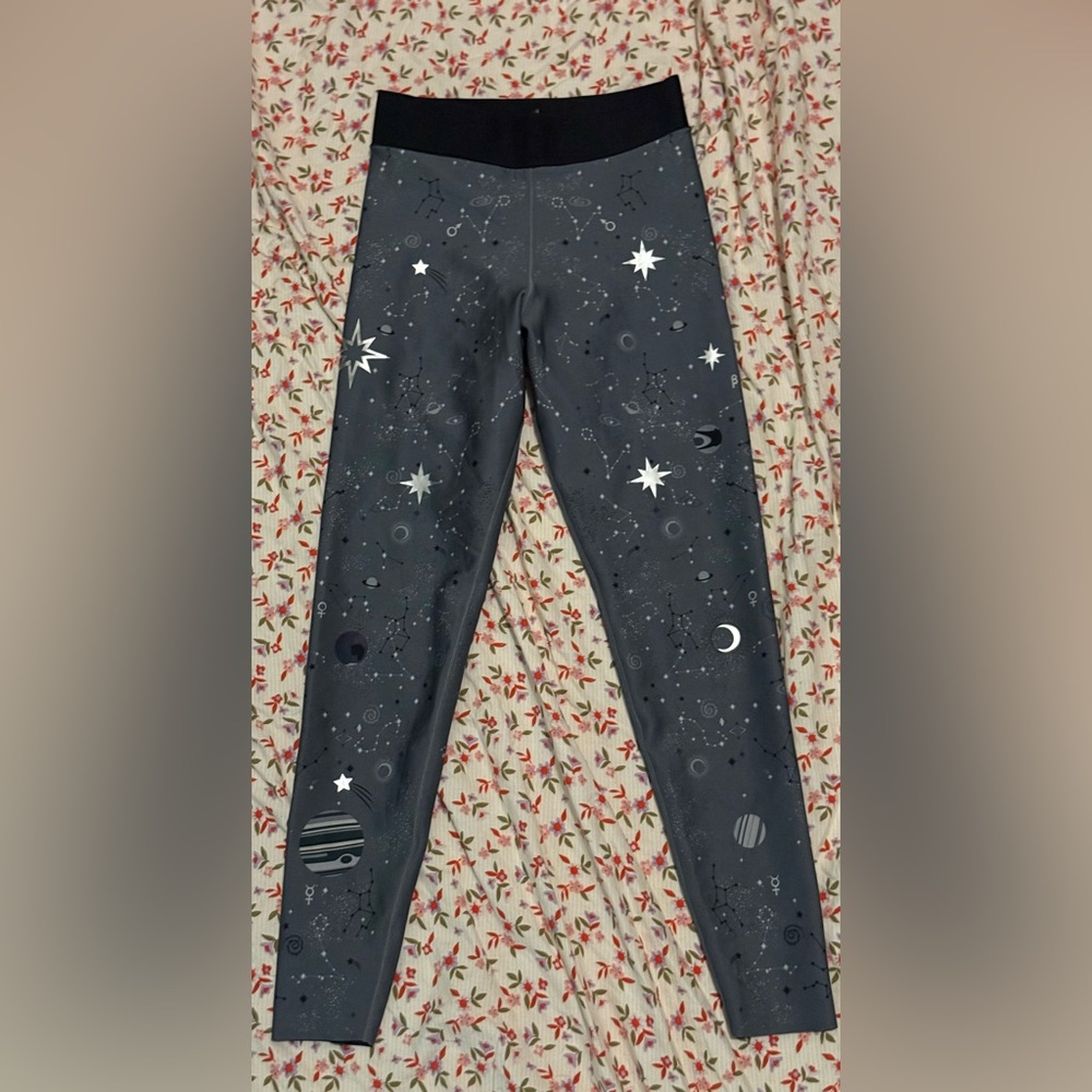ultracor Gray Galaxy Print Leggings with Black Waistband